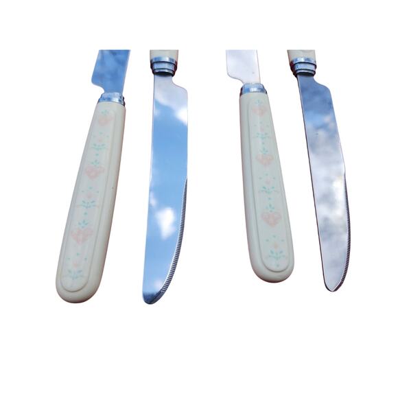 4 Corelle by Coring Forever Yours Stainless Butter Knives Flatware MCM 9" Vtg - Picture 6 of 8